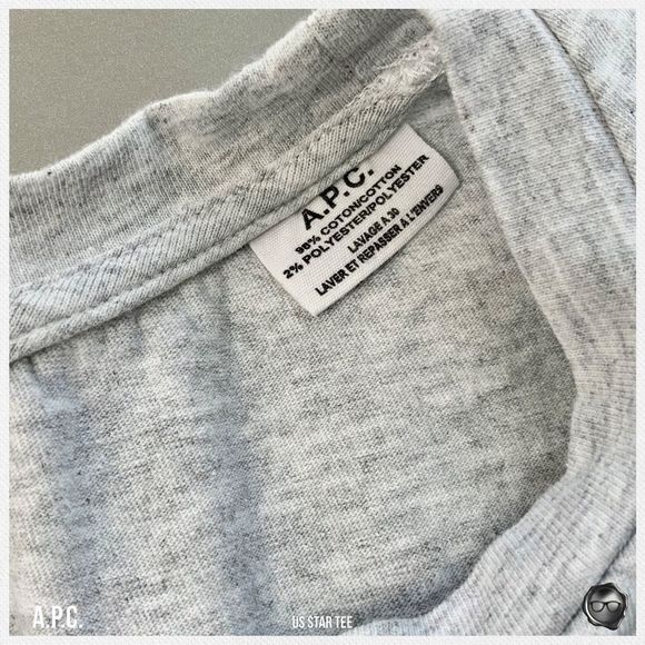 A.P.C. U.S. STAR LOGO TEE IN GREY MELANGE 2017 U.S. CAPSULE COLLECTION - Picture 7 of 15